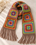 Multicolour Tassel Crochet Scarf