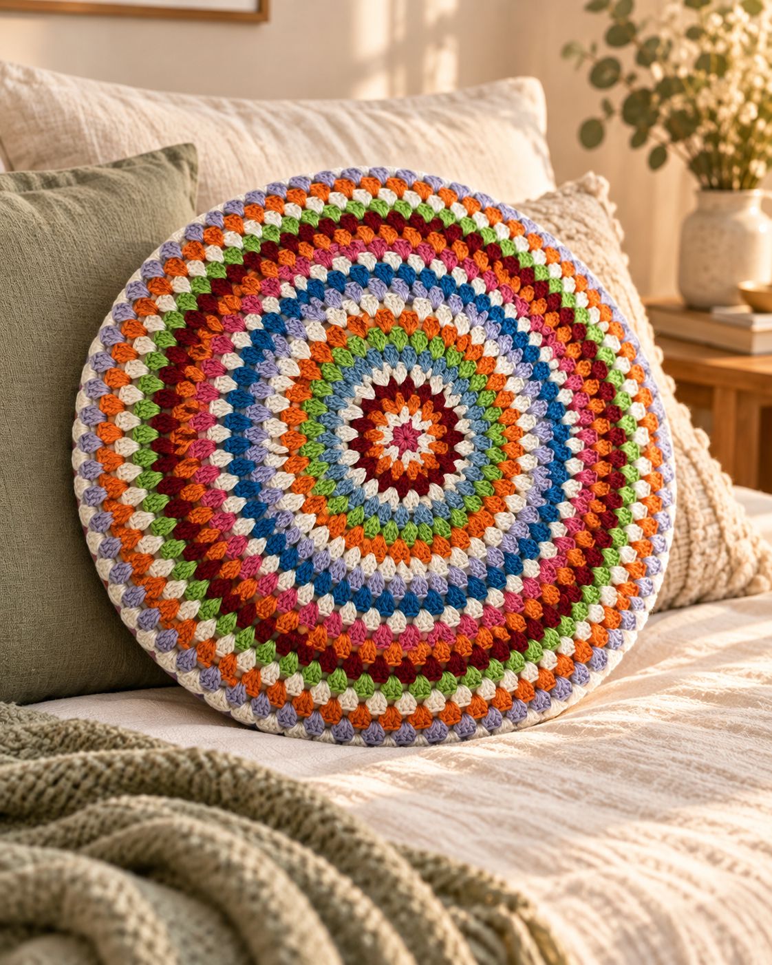 Handmade Crochet Pillow Cover