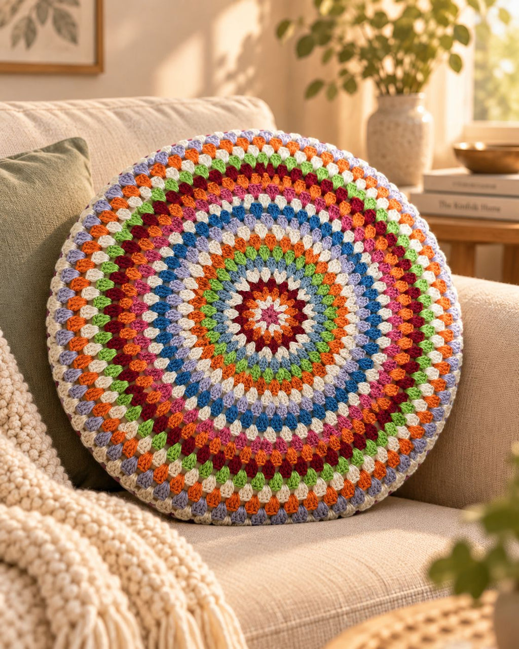 Handmade Crochet Pillow Cover